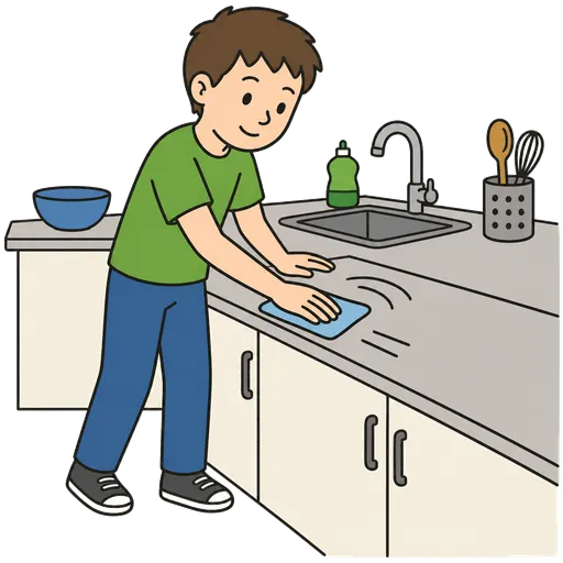 Pittogramma CAA: pulisci la cucina