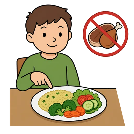 AAC-Piktogramm: Mahlzeit ohne Fleisch