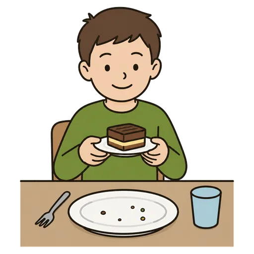 AAC-Piktogramm: Dessert nach dem Mittagessen