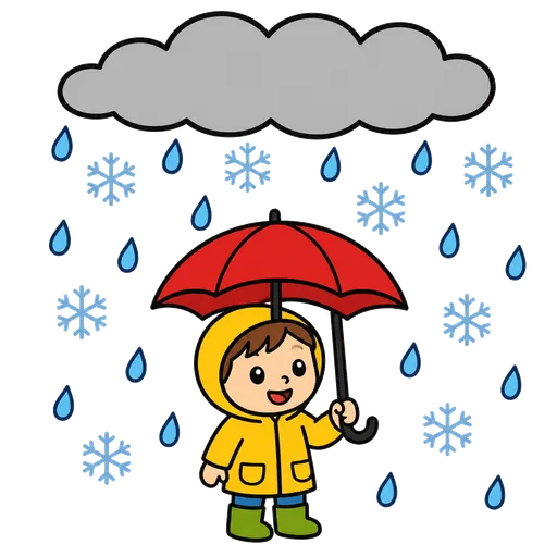 Piktogram AAC: deszcz ze śniegiem