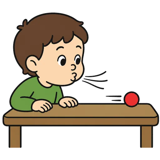 Pictograma CAA: sopla una pelota pequeña