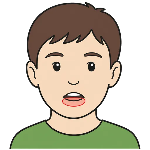 Piktogram AAC: dolna warga