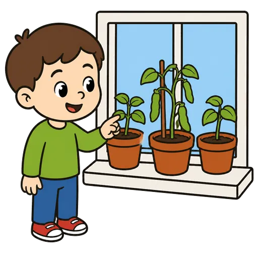 AAC-Piktogramm: Blumentopf mit Bohnen