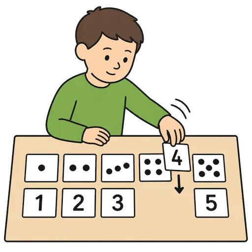AAC pictogram: matching a number to dots