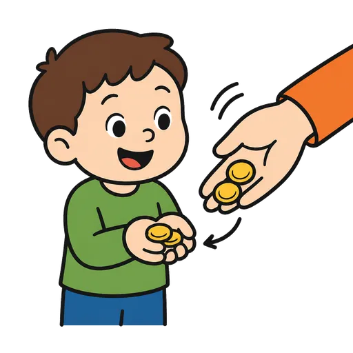 Pictograma CAA: recibir dinero de bolsillo