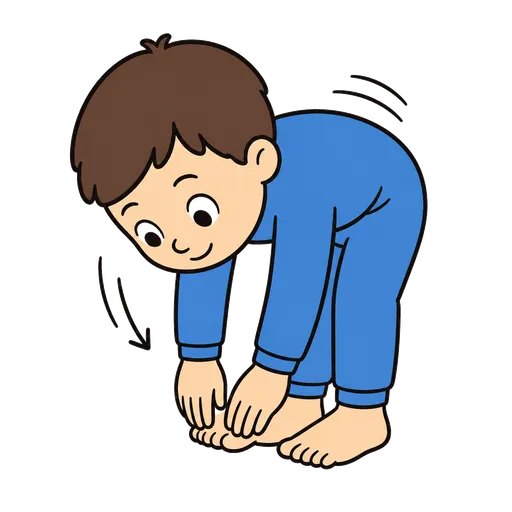 Pictograma CAA: tocar los dedos de los pies con los dedos