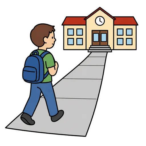 AAC-Piktogramm: Weg zur Schule