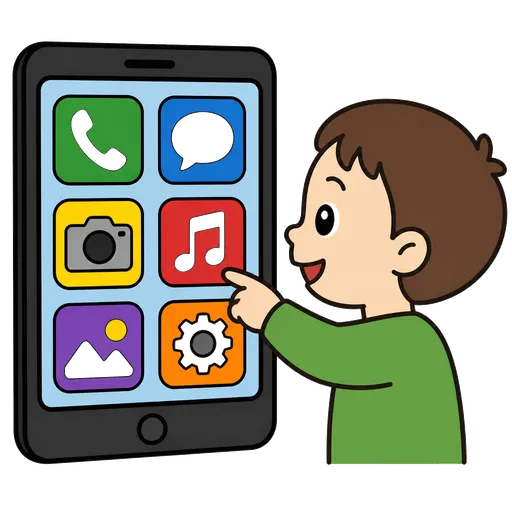 Pictograma CAA: iconos grandes en la pantalla