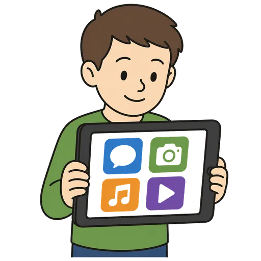 Pictograma CAA: iconos grandes en la pantalla