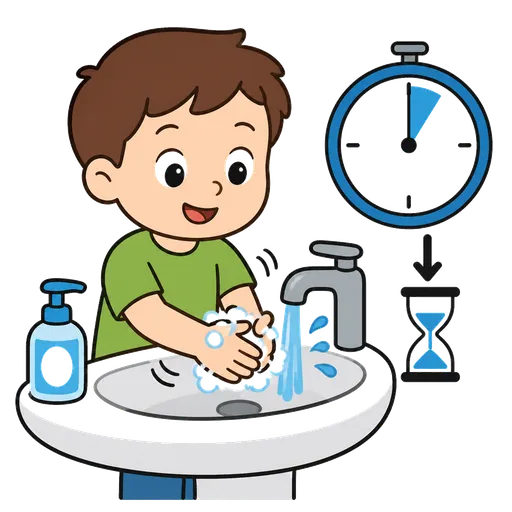 Piktogram AAC: dwie minuty mycia