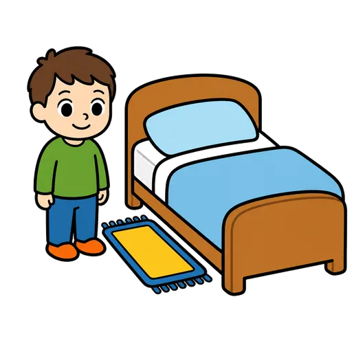 AAC pictogram: carpet beside the bed
