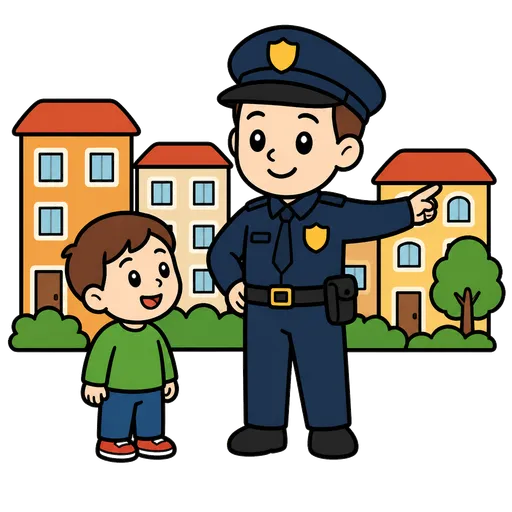Piktogram AAK: policista v místní čtvrti