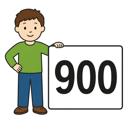 AAC pictogram: nine hundred