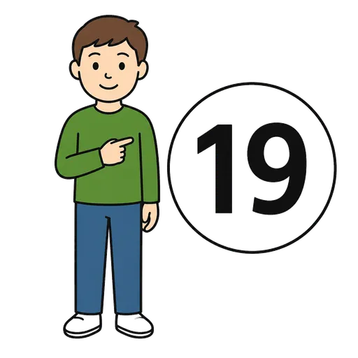 AAC pictogram: nineteen