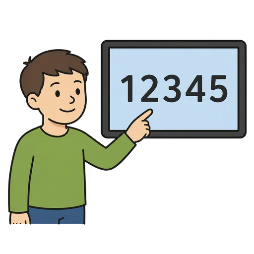 Piktogram AAC: ekran z numerami
