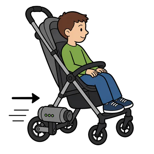 Pittogramma CAA: motore elettrico aggiuntivo per passeggino
