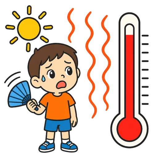 AAC pictogram: hot wave