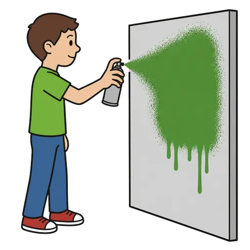 Piktogram AAC: farba w sprayu