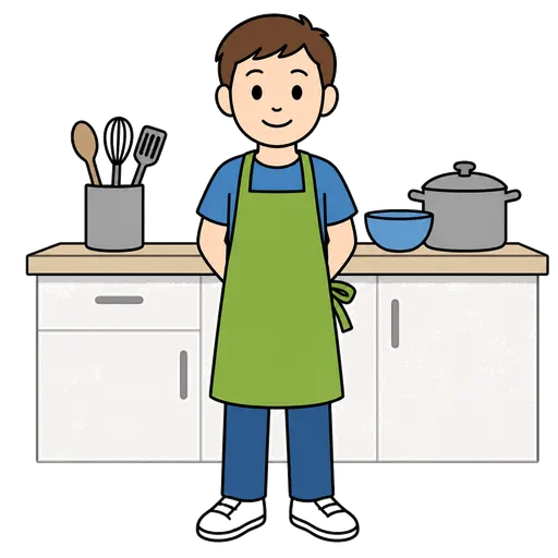 Piktogram AAC: fartuch kuchenny