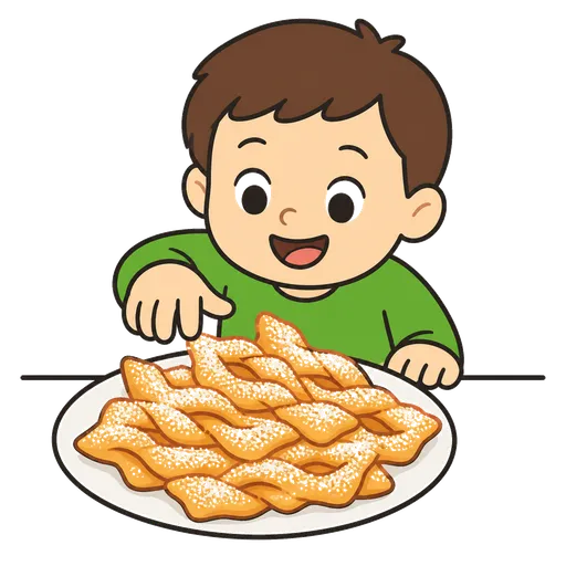 AAC-Piktogramm: Engelsflügel (polnische süße Blätterteiggebäck)