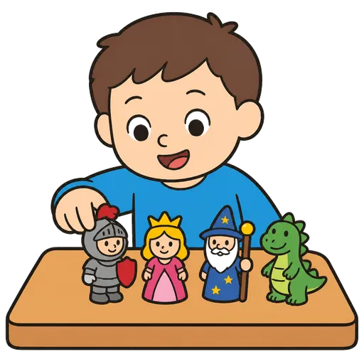 Pictograma CAA: jugar con figuritas