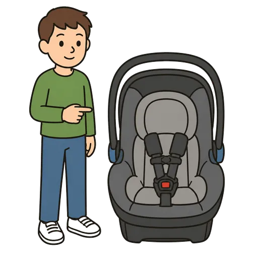 Piktogram AAK: dětská autosedačka