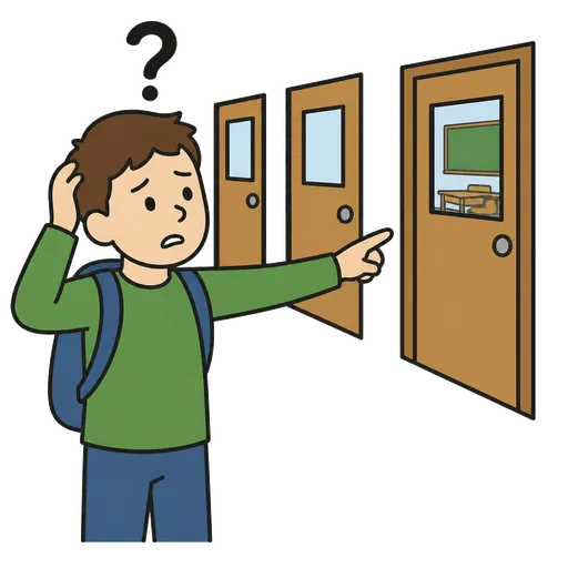 Pittogramma CAA: Dov’è la mia classe?