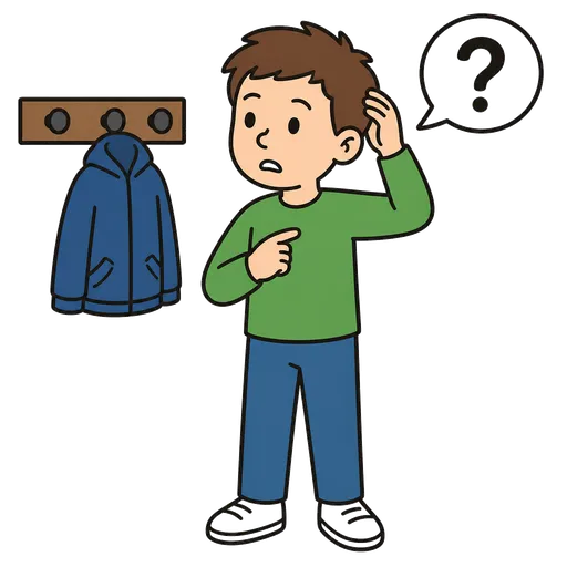 Pittogramma CAA: Dov’è la mia giacca?