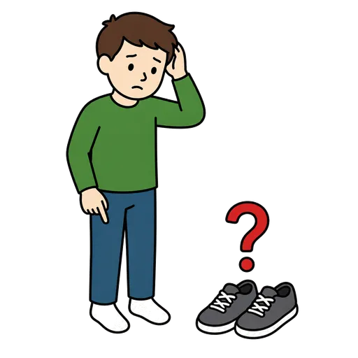 Pittogramma CAA: Dove sono le mie scarpe?