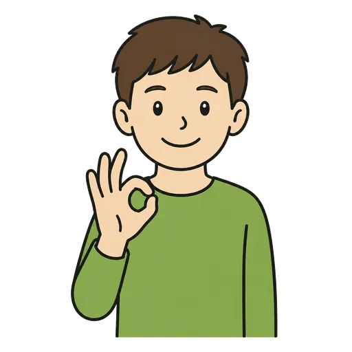 Piktogram AAC: gest ok