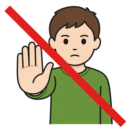 Piktogram AAC: gest stop