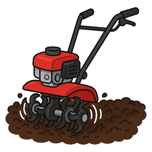 Piktogram AAK: rotační kultivátor