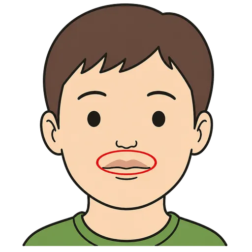 Piktogram AAC: górna warga