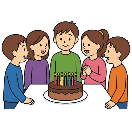 AAC pictogram: Birthday party guests