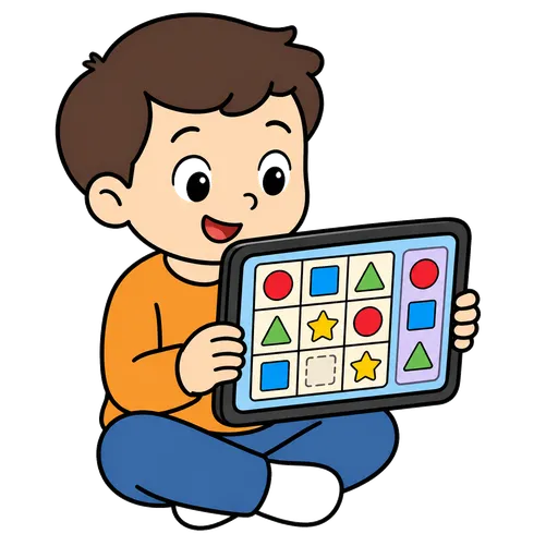 Piktogram AAC: gra logiczna na tablecie