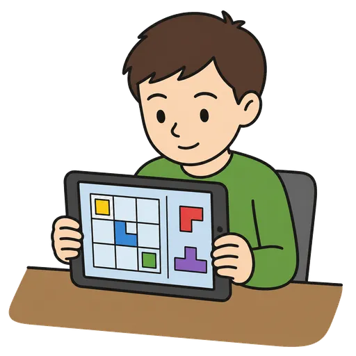 Piktogram AAC: gra logiczna na tablecie