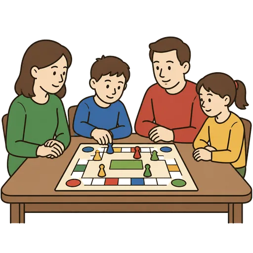 Pittogramma CAA: giocare a un gioco da tavolo con tutta la famiglia
