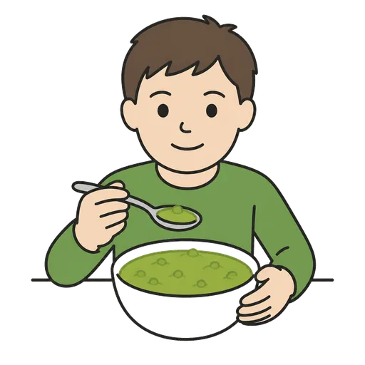 Pittogramma CAA: zuppa di piselli
