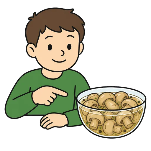 Pictograma CAA: hongos en vinagre