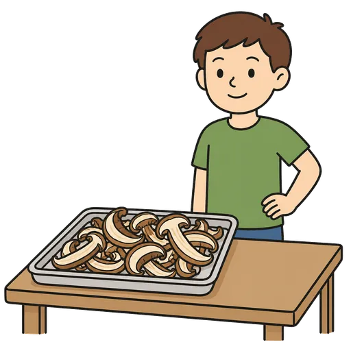 Piktogram AAC: grzyby suszone