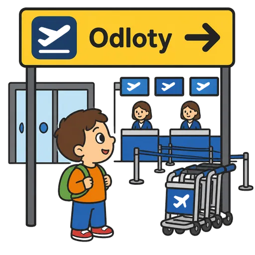 Piktogram AAC: hala odlotów
