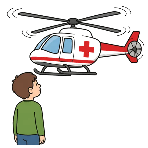 Pittogramma CAA: elicottero di soccorso