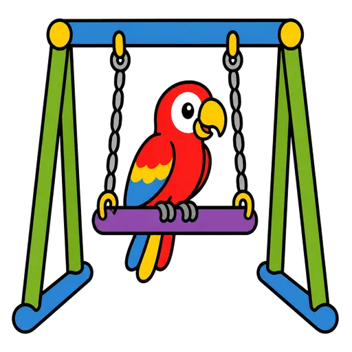 Piktogram AAC: huśtawka dla papugi