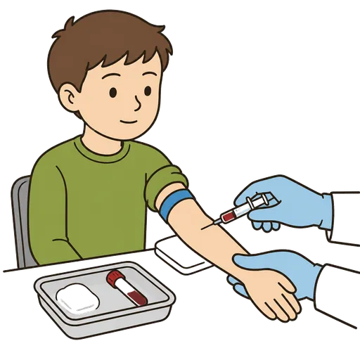 Pittogramma CAA: ago per prelievo di sangue per bambini