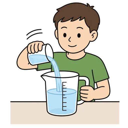 AAC pictogram: measuring water with cups