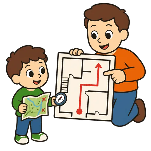 Piktogram AAC: instruktor orientacji przestrzennej