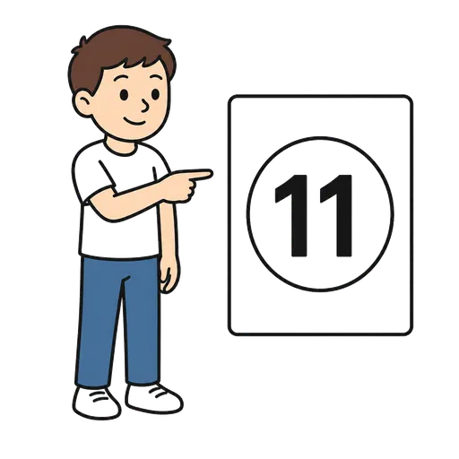 AAC pictogram: eleven