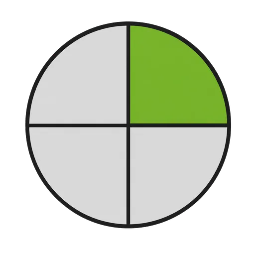 AAC pictogram: one quarter