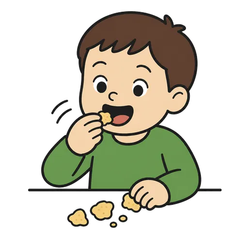 Pittogramma CAA: mangiare con le mani