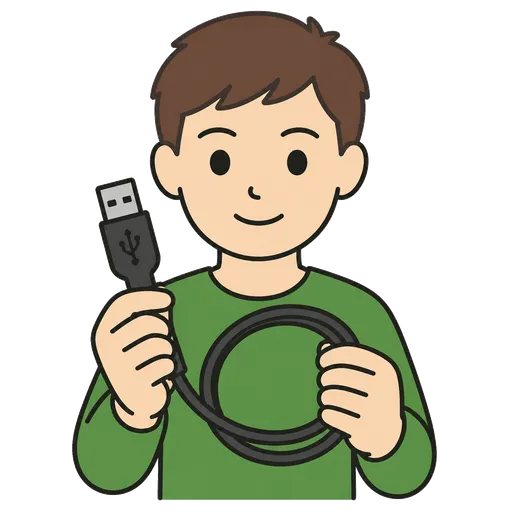 Pictogramme CAA : câble USB